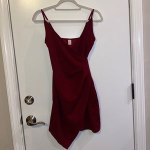 deep wine cocktail dress